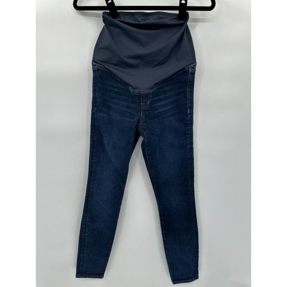 Madewell Over The Belly Maternity Skinny Jeans Dark Blue Wash Denim Tencel 23